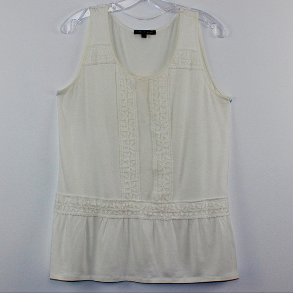 💘 Cable & Gauge Lace Ruffle Boho Tank Top L